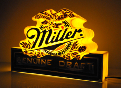 Miller Bier, USA 3D neon sign, neon advertising, Genuine Draft