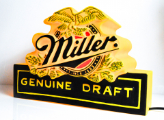 Miller Bier, USA 3D Leuchtreklame, Leuchtwerbung, Genuine Draft