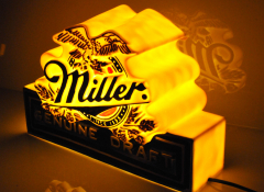 Miller Bier, USA 3D Leuchtreklame, Leuchtwerbung, Genuine Draft