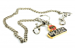 Bacardi Rum, wallet chain, key chain stainless steel wallet chain long