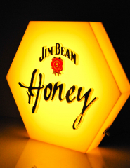 Jim Beam Whiskey, LED 3D Dimmable Neon Sign, Illuminated Advertising Cube Honey