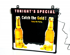 Kulmbacher beer, LED neon sign Illuminated writing board, chalk board