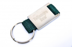 Tullamore Dew Whisky, stainless steel keychain, pendant green