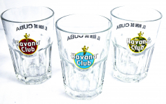 3 x Havana Club Rum Stapel Tumbler Glas, Gläser, Conjunto de Tres Cocktailglas