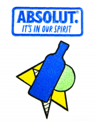 Absolut Vodka, limited set of 2 iron-on patches, patches, 90s retro