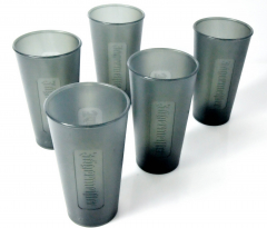 Jägermeister liqueur, 5 x hard plastic mugs, glass glasses, beer pong mugs 0.3 l