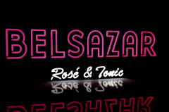Belsazar Rose Tonic, Dimmbare LED Neon Leuchtreklame, Leuchtwerbung Mit Metall Wandhalterung und Standfuß