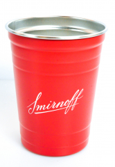 Smirnoff Vodka, Aluminum Festival Mug Glass / Glasses Special Edition Red