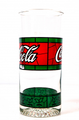 Coca Cola, Tiffany Glas 80er Jahre Green / Red Edition 0,2l Glas / Gläser