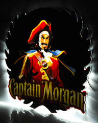 Captain Morgan LED Neon Sign, Illuminated Advertising, Red Version