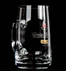 König Pilsener, Bierseidel, Bierkrug Glas / Gläser 0,25l, frühere Ausführung