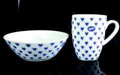 Milka chocolate, set of 2 coffee mugs, cereal bowl, cocoa mug, cup, bowl
