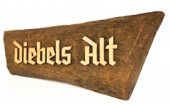 Diebels Alt Bier, 3D Deko Schild, Brett Echtholz Optik 70er Jahre / sehr selten!