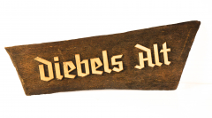 Diebels Alt Bier, 3D Deko Schild, Brett Echtholz Optik 70er Jahre / sehr selten!