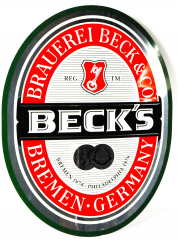 Beck beer, retro tin sign, curved advertising sign Brewery Beck & Co