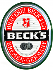 Beck Bier Retro Blechschild, Werbeschild gewölbt Brauerei Beck & Co
