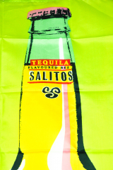 Salitos Bier Fahne / Banner / Flagge mit Flaschenlogo neon grün