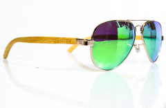 Salitos Beer, Sunglasses Green Edition Genuine Bamboo Case UV 400 OVP