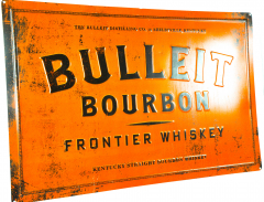 Bulleit Whisky, XXXXL tin sign, advertising sign Bourbon special edition