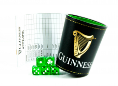 Guinness beer, dice cup, dice cup dice game with 5 dice (leather look) black