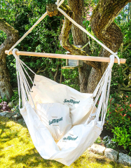 San Miguel beer, hammock, hammock chair, hanging chair, hanging basket with 2 cushions