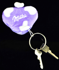 Milka Schokolade, Plüsch-Zugband Schlüsselanhänger Anhänger Heart