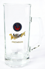 Wittinger beer, glass / glasses relief jug Logo Blue 0.5l Exclusive tankard