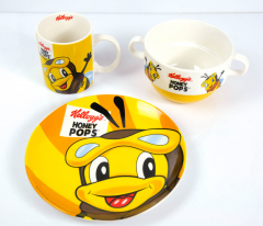 Kelloggs Honey Pops 3 Piece Breakfast Set / Bowl Mug Plate Childrens Place Setting
