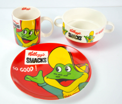 Kelloggs Smacks, 3 Piece Breakfast Set / Bowl Mug Plate Childrens Place Setting