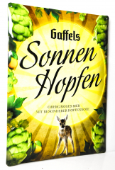 Gaffels Beer, tin sign / advertising sign / curved Sun Hops