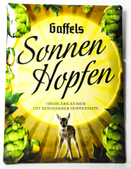 Gaffels Bier, Blechschild / Werbeschild / gewölbt Sonnenhopfen