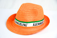 Kümmerling Liqueur, summer hat / straw hat / party hat / beach hat / hat orange