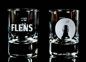 Flensburger Pilsener, mini glass set / glasses shot glass 5.8 cl FLENS / NORDLICHT