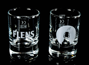 Flensburger Pilsener, Mini Glas Set / Gläser Shotglas 5,8 cl FLENS / NORDLICHT