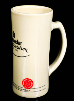 Krombacher beer, glass / glasses clay mug / stoneware Seidel Brautradition 0.3l