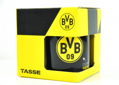 BVB, Kaffeebecher Tasse Kaffetasse Becher Fanartikel Porzelan Herz, Mund, Hand 0,4l