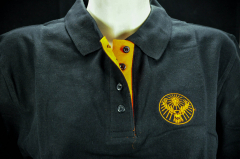 Jägermeister Polo-Shirt woman, Gastro, schwarz/orange, Gr.L
