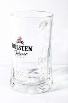 Holsten Pilsener, glass / glasses Premium Seidel, jug, silver black version Hamburg 0.5l