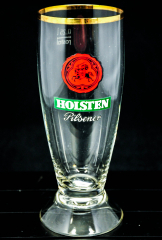 Holsten Pilsener glass / glasses, beer glass / beer glasses, CUP 0.25l seal gold rim