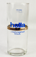 Hella Mineralbrunnen Glas / Gläser, Trinkbecher, Wasserglas blaue Schrift 0,2l