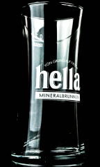 Hella Mineralbrunnen Glas / Gläser, Trinkbecher Wasserglas weisse Schrift 0,2l